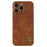 AZNS For iPhone 14 Pro Case Anti-Drop Crocodile Texture Leather+TPU Phone Cover - Brown - 3
