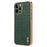 AZNS For iPhone 14 Pro Max Case Crocodile Texture Leather+TPU Anti-Scratch Phone Cover - Green - 1