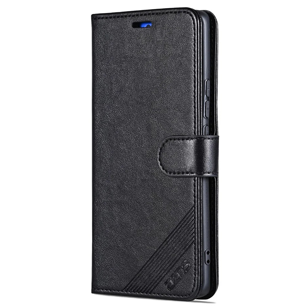 AZNS For OnePlus Nord CE4 Lite 5G / Oppo K12x 5G (China) PU Leather Phone Case Folding Stand Wallet Phone Cover - Black - 7