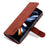 AZNS For Samsung Galaxy Z Fold6 5G Case PC Interior PU Leather Phone Cover Wallet - Brown - 6