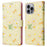 For iPhone 16 Pro Max Cell Phone Case Lacquered RFID Blocking PU Leather Cover - Yellow Daisy - 1