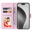 For iPhone 16 Pro Max Cell Phone Case Lacquered RFID Blocking PU Leather Cover - Yellow Daisy - 2