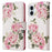 For iPhone 16 Plus Case Lacquered RFID Blocking Wallet Drop-proof PU Leather Phone Cover - Flower - 1