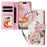For iPhone 16 Plus Case Lacquered RFID Blocking Wallet Drop-proof PU Leather Phone Cover - Flower - 5