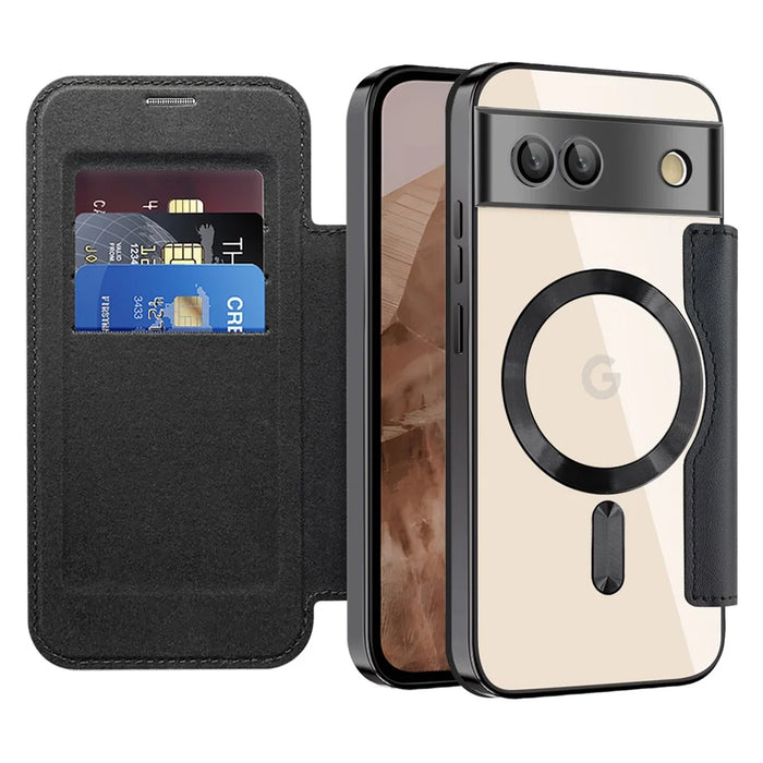 For Google Pixel 8a Magnetic Case RFID Blocking Card Holder Phone Cover - Black - 2
