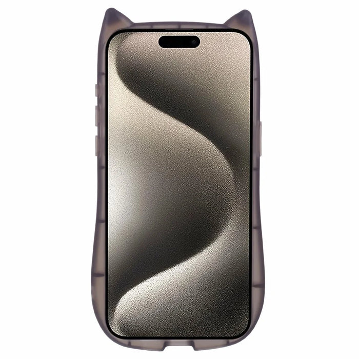 JTW Series For iPhone 15 Pro Max Slim Case Epoxy Design TPU Phone Cover (Large Cutout) - Transparent Black - 2
