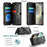 For Samsung Galaxy S24 Leather Case CASEME C36 Zipper Multiple Card Slots Phone Cover with Straps - Black - 4