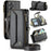 For Samsung Galaxy S24+ Leather Case CASEME C36 Zipper Multiple Card Slots Phone Cover with Straps - Black - 1
