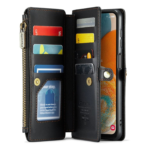 For Samsung Galaxy A23 4G / A23 5G (Global) Leather Case CASEME C36 Zipper Multiple Card Slots Phone Cover with Straps - Black - 2