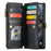 For iPhone 15 Pro Max Leather Case CASEME C36 Zipper Multiple Card Slots Phone Cover with Straps - Black - 2