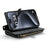 For iPhone 15 Pro Max Leather Case CASEME C36 Zipper Multiple Card Slots Phone Cover with Straps - Black - 3