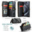 For iPhone 15 Pro Max Leather Case CASEME C36 Zipper Multiple Card Slots Phone Cover with Straps - Black - 4