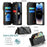 For iPhone 14 Pro Leather Case CASEME C36 Zipper Multiple Card Slots Phone Cover with Straps - Black - 4