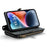 For iPhone 14 Plus Leather Case CASEME C36 Zipper Multiple Card Slots Phone Cover with Straps - Black - 3