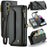 For iPhone 14 Pro Max Leather Case CASEME C36 Zipper Multiple Card Slots Phone Cover with Straps - Black - 1