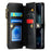 For iPhone 13 Pro Leather Case CASEME C36 Zipper Multiple Card Slots Phone Cover with Straps - Black - 2
