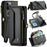 For iPhone 11 Pro Leather Case CASEME C36 Zipper Multiple Card Slots Phone Cover with Straps - Black - 1