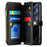 For iPhone 11 Pro Leather Case CASEME C36 Zipper Multiple Card Slots Phone Cover with Straps - Black - 2