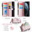 For iPhone 11 Pro Max Leather Case CASEME C36 Zipper Multiple Card Slots Phone Cover with Straps - Pink - 4