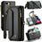 For iPhone 6 Plus / 6s Plus / 7 Plus / 8 Plus Leather Case CASEME C36 Zipper Multiple Card Slots Phone Cover with Straps - Black - 1