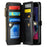 For iPhone 6 Plus / 6s Plus / 7 Plus / 8 Plus Leather Case CASEME C36 Zipper Multiple Card Slots Phone Cover with Straps - Black - 2
