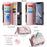 For iPhone XR Leather Case CASEME C36 Zipper Multiple Card Slots Phone Cover with Straps - Pink - 4