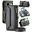 For Google Pixel 7a Leather Case CASEME C36 Zipper Multiple Card Slots Phone Cover with Straps - Black - 1