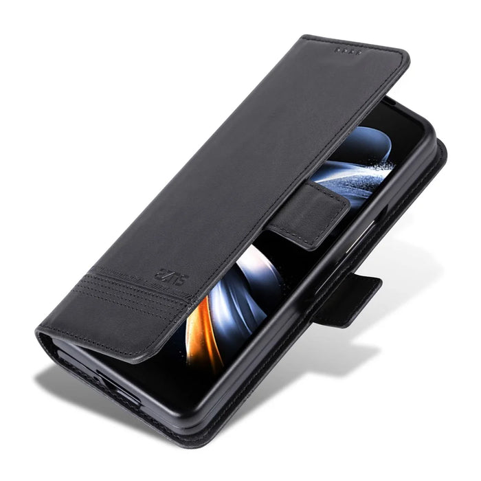 AZNS For Samsung Galaxy Z Fold6 5G Case Wallet PU Leather+PC Phone Cover - Black - 5