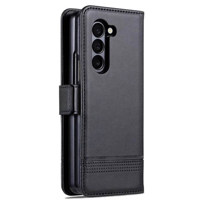 AZNS For Samsung Galaxy Z Fold6 5G Case Wallet PU Leather+PC Phone Cover - Black - 7