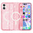 For iPhone 16 Case Compatible with MagSafe Sparkly Glitter PC+TPU Phone Cover - Pink - 1