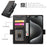 DF-010 For iPhone 14 Pro Case PU Leather Wallet Stand Phone Cover - Black - 6