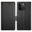 DF-010 For iPhone 15 Pro Max Case PU Leather Wallet Stand Phone Cover - Black - 1