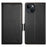 DF-010 For iPhone 13 Case Magnetic Side Clasps Anti-Fall Leather Stand Phone Cover - Black - 1