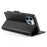 DF-010 For iPhone 13 Pro Max Case PU Leather Wallet Stand Phone Cover - Black - 3