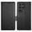 DF-010 For Samsung Galaxy S24 Ultra Case Leather Wallet Folio Flip Phone Cover - Black - 1