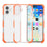 For iPhone 16 Case Four Corners Anti Drop Clear TPU + TPE + PC Phone Cover - Transparent Orange - 2
