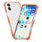 For iPhone 16 Case Four Corners Anti Drop Clear TPU + TPE + PC Phone Cover - Transparent Orange - 3