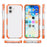 For iPhone 16 Case Four Corners Anti Drop Clear TPU + TPE + PC Phone Cover - Transparent Orange - 7