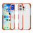 For iPhone 16 Pro Max Case Four Corners Anti Drop Clear TPU + TPE + PC Phone Cover - Transparent Red - 2