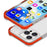For iPhone 16 Pro Max Case Four Corners Anti Drop Clear TPU + TPE + PC Phone Cover - Transparent Red - 3