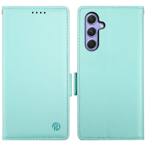 DF-010 For Samsung Galaxy A54 5G Case Magnetic Clasp Leather Stand Phone Cover - Mint Green - 1