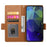 DF-010 For Samsung Galaxy S23 Case Solid Color PU Leather Wallet Stand Phone Cover - Brown - 2