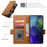 DF-010 For Samsung Galaxy S23 Case Solid Color PU Leather Wallet Stand Phone Cover - Brown - 6