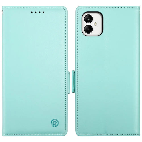 DF-010 For Samsung Galaxy A05 4G Case Leather Phone Cover with Card Holders Magnetic Side Buckle - Mint Green - 1