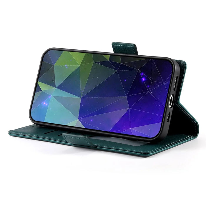 DF-010 For Samsung Galaxy A05s 4G Case Leather Wallet Protective Phone Cover - Blackish Green - 3