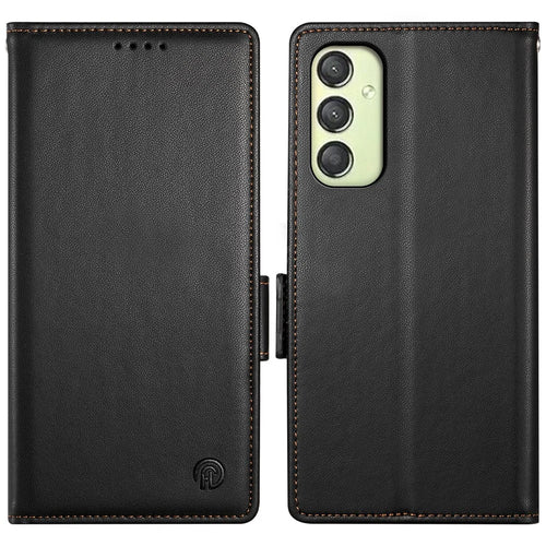 DF-010 For Samsung Galaxy A25 5G (Global) (161.0 X 76.5 X 8.3mm) Case PU Leather Stand Cell Phone Stand Cover - Black - 1