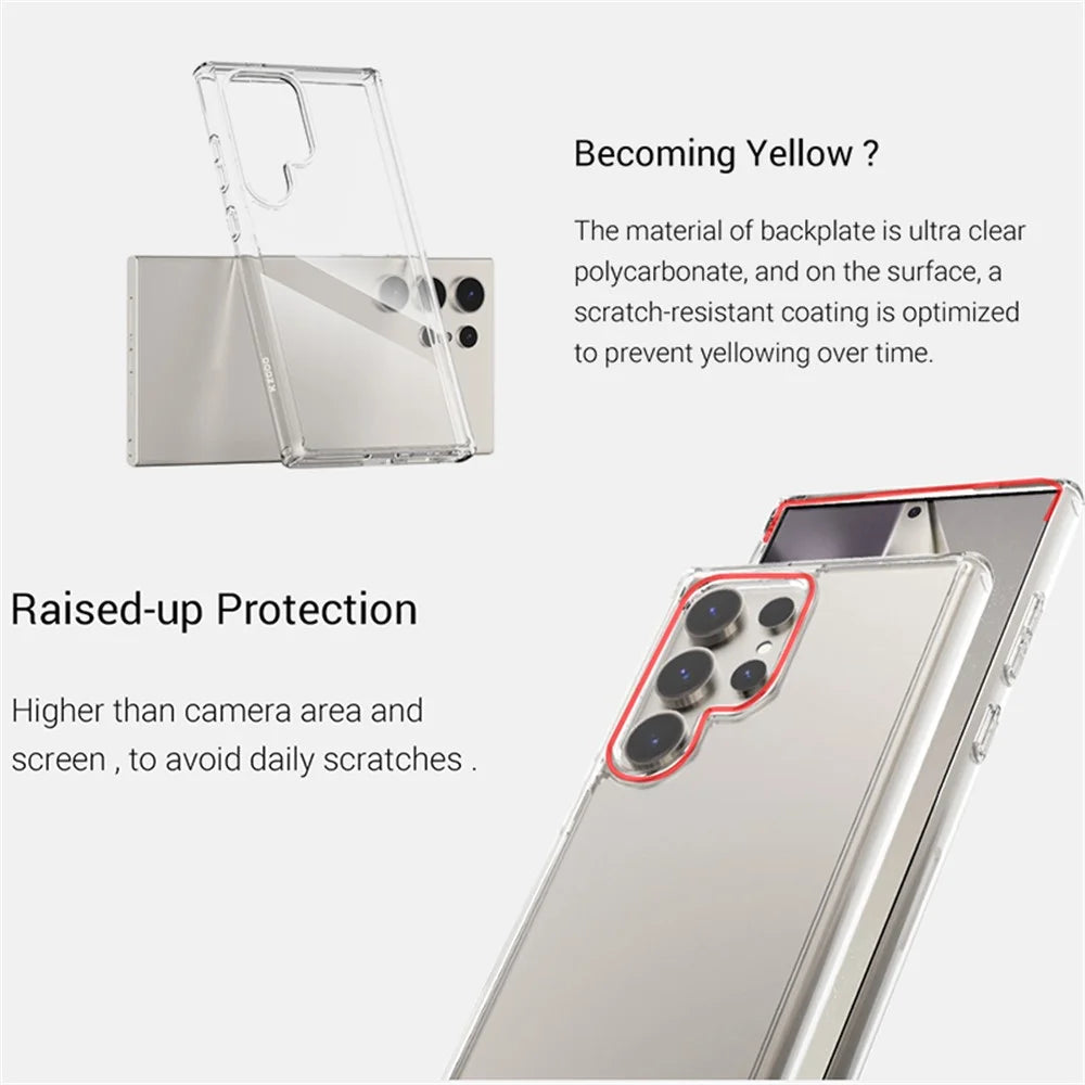 KZDOO Guardian Series For Samsung Galaxy S24 Ultra Case PC Back TPU Frame Clear Phone Cover - 3