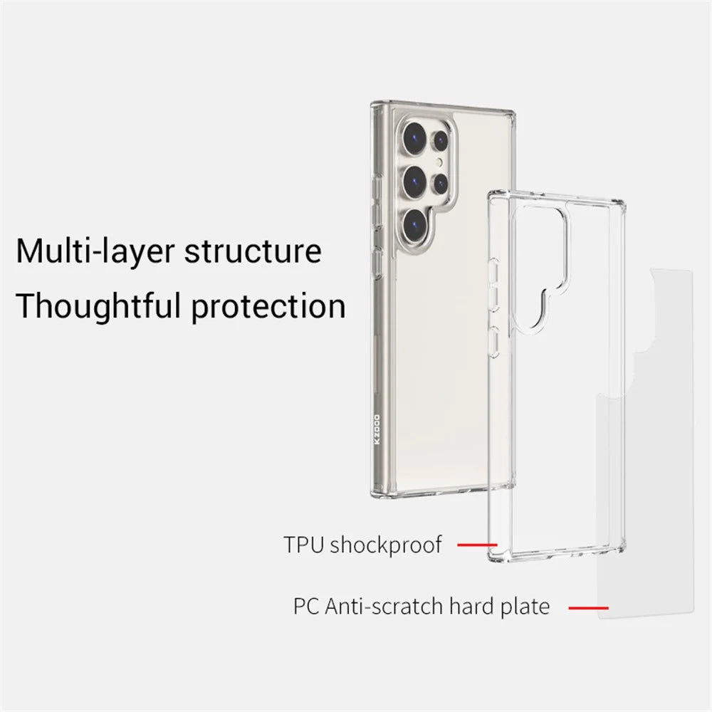 KZDOO Guardian Series For Samsung Galaxy S24 Ultra Case PC Back TPU Frame Clear Phone Cover - 5
