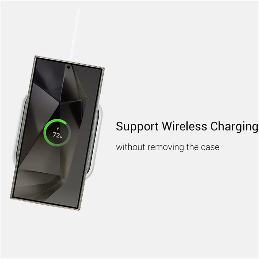 KZDOO For Samsung Galaxy S24 Ultra Aramid Fiber Case Ultra-Thin Support Wireless Charging - Black - 4