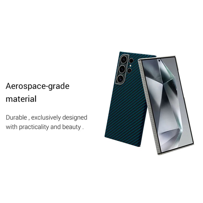 KZDOO For Samsung Galaxy S24 Ultra Case Sturdy Aramid Fiber Thin Phone Cover - Blue - 5